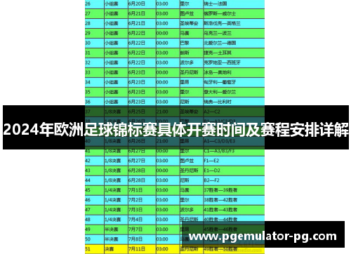 2024年欧洲足球锦标赛具体开赛时间及赛程安排详解